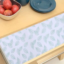 Kuber Industries 2-Pcs White & Green Printed EVA BPA Free Shelf Liner-22