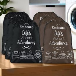 Kuber Industries Brown & Black 6 Pieces Printed Multi-Utility Organisers-49