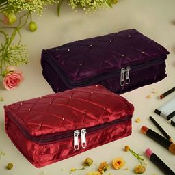 Kuber Industries Purple & Red 2 Pieces Jewellery Organisers-18