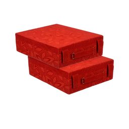 Kuber Industries Red 2 Pieces Self Design Bangle Organisers-24