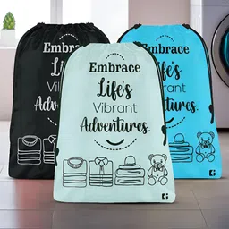 Kuber Industries Blue & Black 3 Pieces Printed Multi-Utility Organisers-2