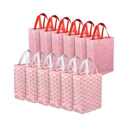 Kuber Industries Set of 12 Geometric Printed Non-Woven Reusable Shopper Handheld Bags-34