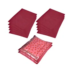 Kuber Industries Maroon 12 Pieces Reusable Saree Organisers With Zip Closure-46