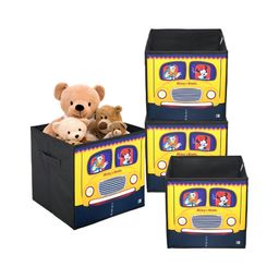 Kuber Industries Black Mickey Wheels Printed 4 Pcs Multi-Utility Organisers 33 Ltr-13