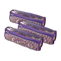 Kuber Industries Set Of 3 Purple Printed Bangle Organizer With 10 Compartments Organisers-16