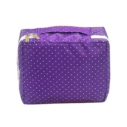 atorakushon Purple & White Printed Vanity Organizer Jewellery Necklace Makeup Cosmetic Pouch-28
