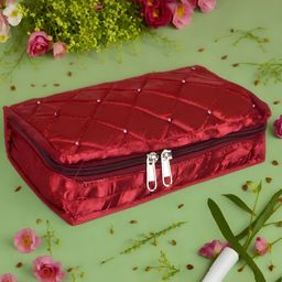 Kuber Industries Maroon Regular Pouch Jewellery Kit Storage Bag Organiser-17
