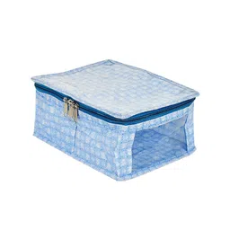 Kuber Industries Blue Checked Foldable Organisers-38