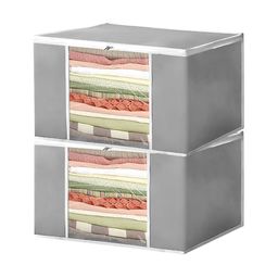 atorakushon Grey 2 Pieces Fabric Multi-Utility Organisers-25