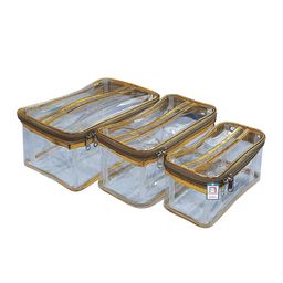 atorakushon Set Of 3 Gold-Toned & Transparent Solid Jewellery Organisers-9