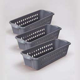 Kuber Industries Grey 3 Pieces Textured Multi-Utility Organisers-42