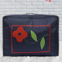 Kuber Industries Pack of 2 Navy Blue & Maroon Flower Print Foldable Saree Covers-33