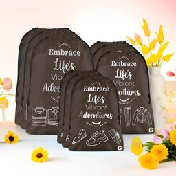 Kuber Industries Brown & White 9 Pieces Printed Multi-Utility Organisers-0