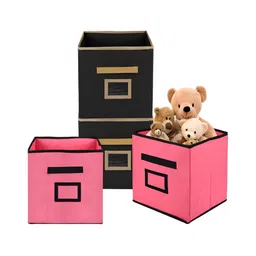 Kuber Industries Pink & Black 4 Pieces Multi-Utility Organisers 33 Ltr-image-65