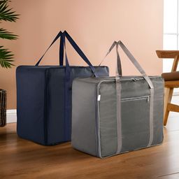 Kuber Industries Navy Blue Set of 2 Water Resistant Drawer Organiser Organisers-17