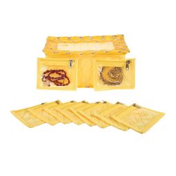 Kuber Industries Yellow 2 Pieces Gota Checked Jewellery Kit-43