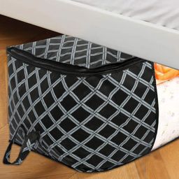 Kuber Industries Black 3 Pieces Checked Storage Bags-48