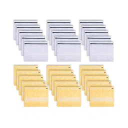 Kuber Industries Grey & Yellow 30 Pieces Reusable Saree Organisers-49