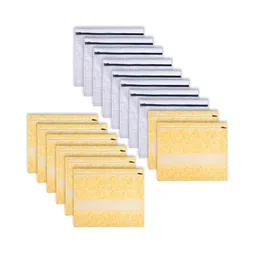 Kuber Industries Grey & Yellow 16 Pieces Reusable Saree Organisers-90