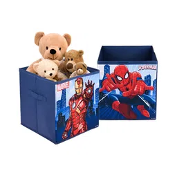 Kuber Industries Navy Blue & Red 2 Pieces Marvel Printed Drawer Organisers-2