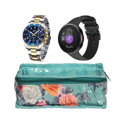 Kuber Industries Set f 2 Turoquoise Blue Printed Multipurpose Organiser-13