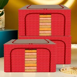Kuber Industries Red 3 Pieces Drawer Organiser-14