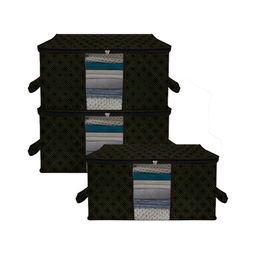 Kuber Industries Black & Beige 3 Pcs Reusable Multi-Utility Organisers-20