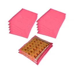 Kuber Industries Pink & Transparent 12 Pieces Printed Reusable Drawer Organisers-17