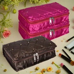 Kuber Industries Pink 3 Pcs Reusable Jewellery Organisers-18