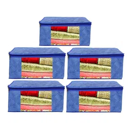 Home Fresh Blue 5-Pieces Lehriya Printed Multi-Utility Organisers-19
