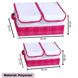 Kuber Industries White & Pink 2 Pieces Regular Drawer Organisers-43