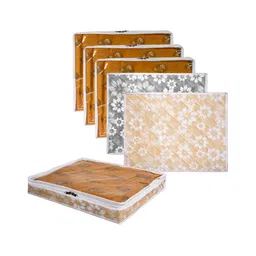 Kuber Industries Gold-Toned & Grey 6 Pieces Printed Multi-Utility Organisers-47