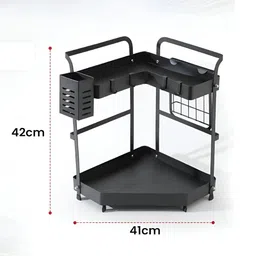 UMAI Black Regular Corner Seasoning Rack Organiser-18
