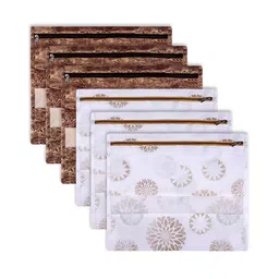 Kuber Industries White & Brown 6 Pieces Regular Multi-Utility Organisers-58