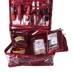 Kuber Industries Carry 2-Pcs Maroon Laminated Jewellery Organizer With 4 Pouches-8