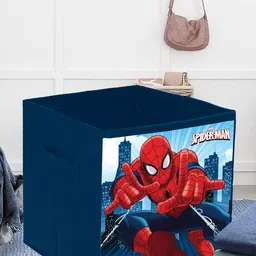 Kuber Industries Set Of 3 Blue Marvel Spiderman Printed Wardrobe Organisers-50