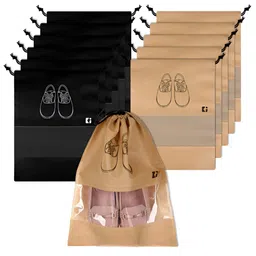 Kuber Industries Set Of 12 Pcs Non-Woven Shoe Cover Bags with Transparent Window-23