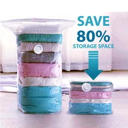 Kuber Industries Transparent 12 Pcs Vacuum Storage Bags With Hand Pump-24