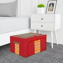 Kuber Industries Red Set of 5 Regular Drawer Organisers-5