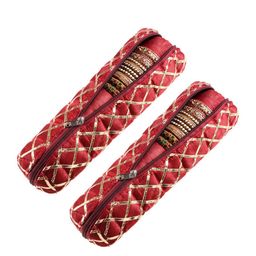 Kuber Industries Maroon 2 Pieces Self-Design Polyester Bangle Organisers-image-50