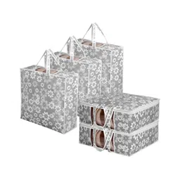 Kuber Industries Grey & White 5 Pieces Printed Multi-Utility Organisers-11