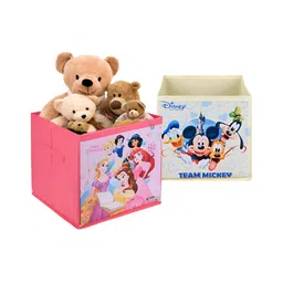 Kuber Industries Pink & Off White 2 Pcs Disney Printed Drawer Organisers 33 L-18