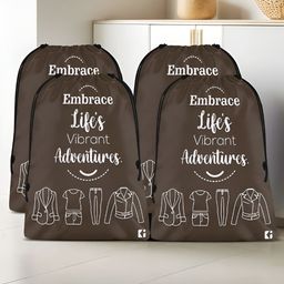 Kuber Industries Brown 4 Pieces Printed Multi-Utility Organisers-30