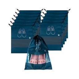 Kuber Industries Navy Blue 12 Pieces Waterproof Shoes Organisers-36