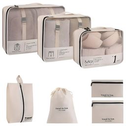 HOUSE OF QUIRK Beige 7 Pieces Multi-Utility Organisers-image-19