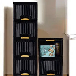 Kuber Industries Black 6 Pieces Regular Folding Cabinet Storage Organizer-picture-42