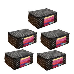 Home Fresh Black 5 Pieces Printed Multi-Utility Organisers-30
