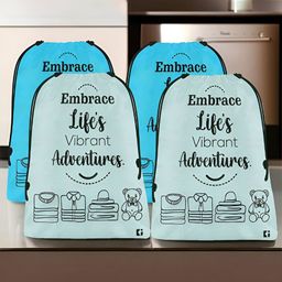 Kuber Industries Blue & Grey 4 Pieces Printed Multi-Utility Organisers-11