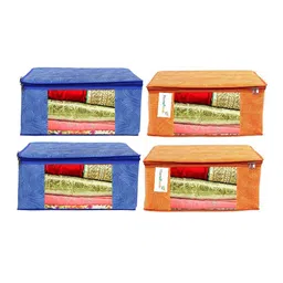 Home Fresh Blue & Orange-Colored 4 Pieces Printed Multi-Utility Covers-31