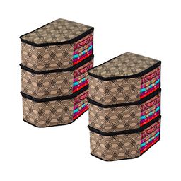 Kuber Industries Brown Geometric Printed 9 Pieces Reusable Multi-Utility Organisers-image-33